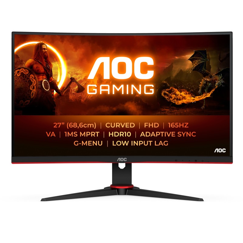 AOC C27G2E 68,6cm (27") FHD VA Gaming Monitor Curved 16:9 HDMI/DP/VGA 165Hz Sync